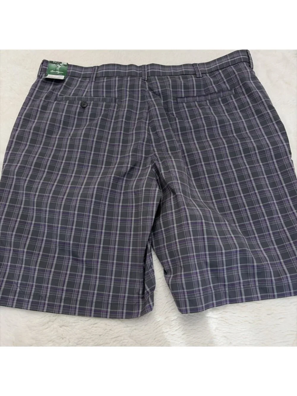 Ben Hogan Performance Golf Shorts NWT  40W Gray Purple Plaid